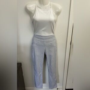 Geometric Black and White Cropped Pants